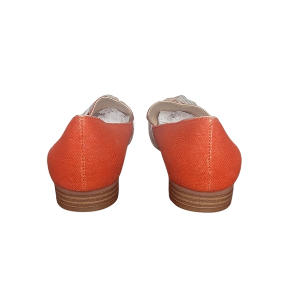 Violet & Red Coral Chic Orange Slip On Heel Loafers with Knotted Bow Stripe 6.5 - Picture 5 of 9